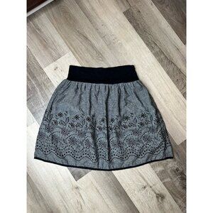 Black and Grey Floral Bubble Skirt Size Medium
